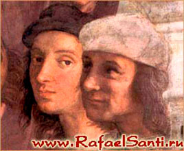 Автопортрет. Фрагмент фрески Афинская школа. Рафаэль.
